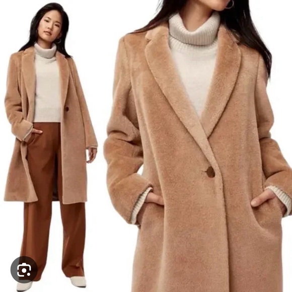 Aritzia Stedman Wool Alpaca Coat Caramel colour - Picture 2 of 4